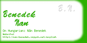 benedek nan business card