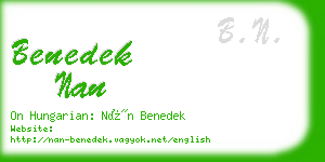 benedek nan business card